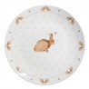 Bílý jídelní talíř s motivem králíčků a srdíček Bunnies in Love - Ø 26*2 cmBarva: bílá off, hnědá, černáMateriál: porcelánHmotnost: 0,53 kg