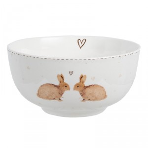 Miska s králíčky a srdíčky Bunnies in Love - Ø 14*7 cm / 500 ml