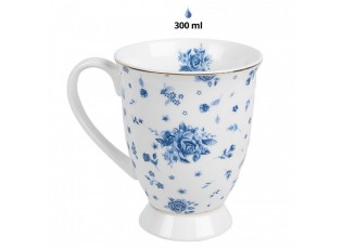 Hrnek s modrými růžičkami Blue Rose Blooming - 12*8*10 cm / 300 ml