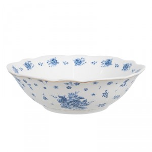 Miska s modrými růžičkami Blue Rose Blooming - Ø 15*5 cm / 350 ml