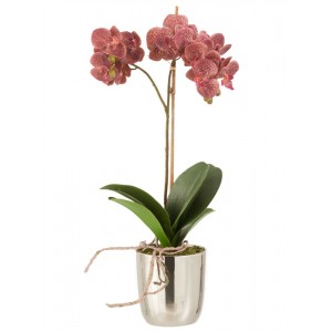 Dekorace umělá květina Orchidej s květináčem - 23*23*50 cm