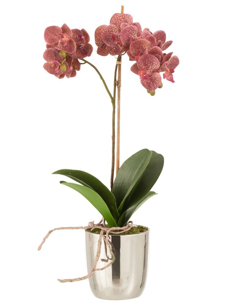 Dekorace umělá květina Orchidej s květináčem - 23*23*50 cm