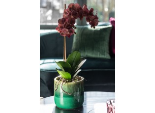 Dekorace umělá květina Orchidej s květináčem - 23*23*50 cm