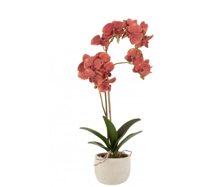 Dekorace umělá květina Orchidej s květináčem - 32*32*57 cm
