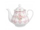 Bílo-růžová konvička na čaj s růžičkami Sweet Roses - 20*14*17 cm / 1000 ml