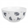 Bílo-šedá porcelánová miska Cats and Kittens – Ø14*7 cm / 500 mlBarva: bílá off / Šedá Materiál: porcelánHmotnost: 0,31 kg