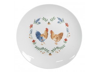 Talířek s kohoutkem a slepičkou Chicken and Rooster - Ø 20*2 cm