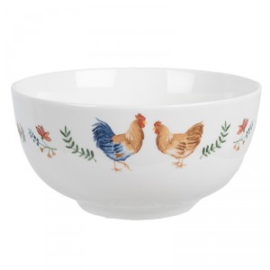 Miska s kohoutkem a slepičkou Chicken and Rooster - Ø 14*7 cm / 500 ml