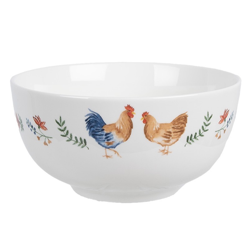 Miska s kohoutkem a slepičkou Chicken and Rooster - Ø 14*7 cm / 500 ml