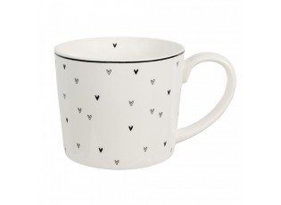 Bílý hrnek se srdíčky Lovely Day - 12*8*7 cm / 275 ml