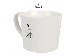 Bílý hrnek se srdíčkem s nápisem Love - Lovely Day - 12*8*7 cm / 275 ml