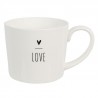 Bílý hrnek se srdíčkem s nápisem Love - Lovely Day - 12*8*7 cm / 300 ml Barva: bílá off, černáMateriál: keramikaHmotnost: 0,25 kg
