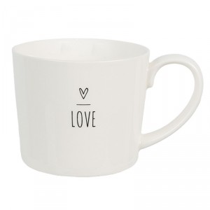 Bílý hrnek se srdíčkem s nápisem Love - Lovely Day - 12*8*7 cm / 275 ml