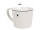 Bílý hrnek s černým srdíčkem Lovely Day - 12*8*7 cm / 275 ml Clayre & Eef