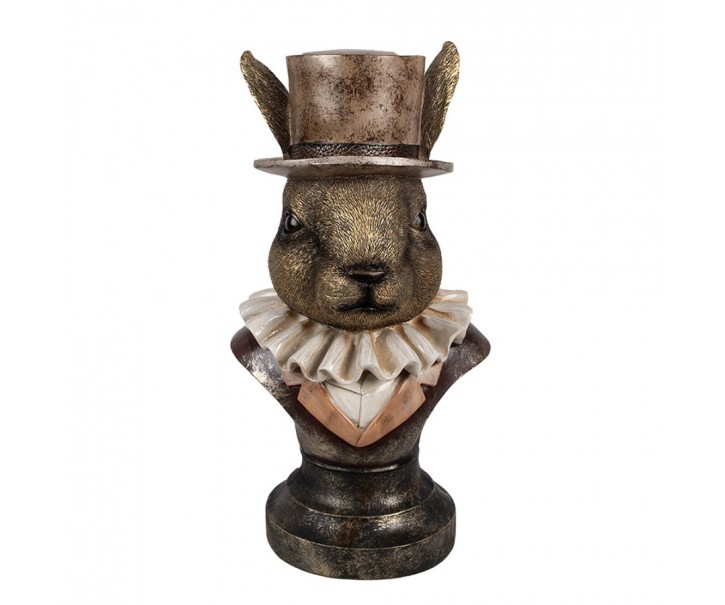 Figurka králíka 35 cm Polyresin zlaté barvy - 19*16*35 cm Clayre & Eef