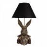 Zlatá stolní lampa Králík s černým stínidlem - Ø 37*61 cm
