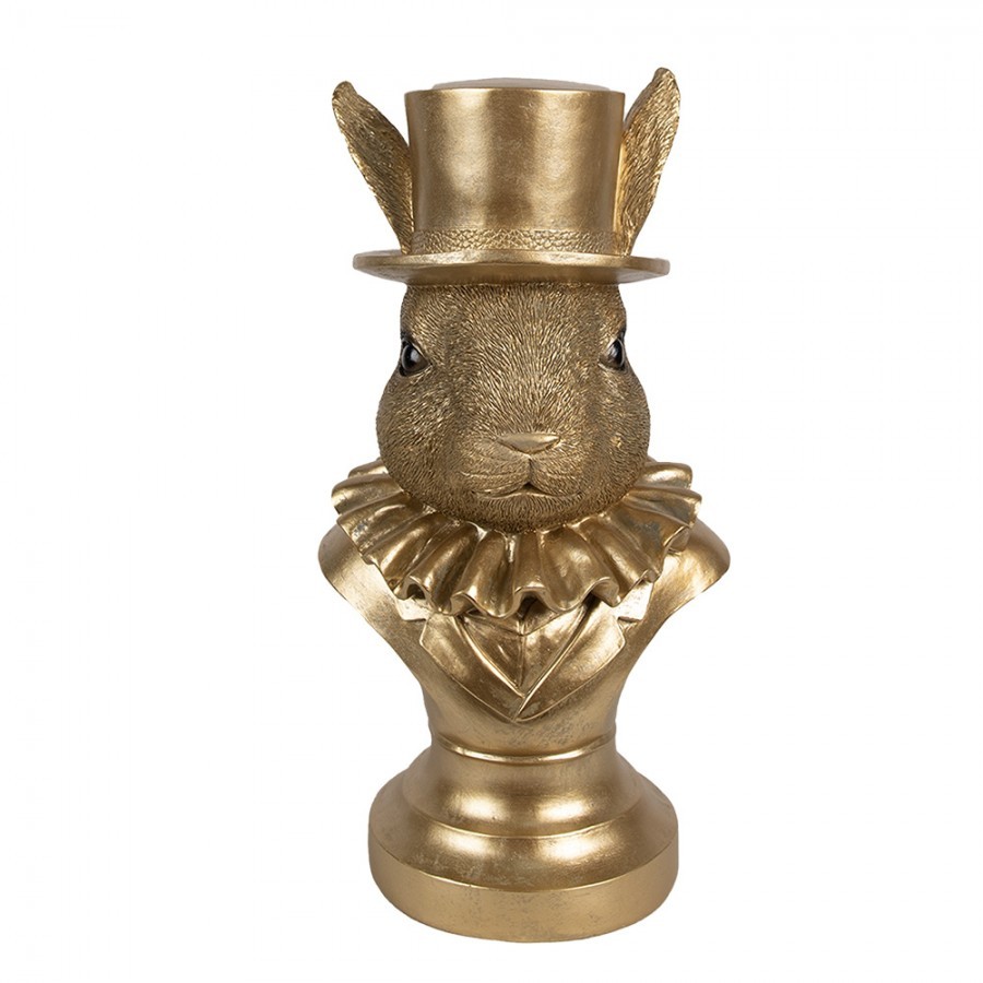 Figurka králíka 35 cm Polyresin zlaté barvy - 19*16*35 cm