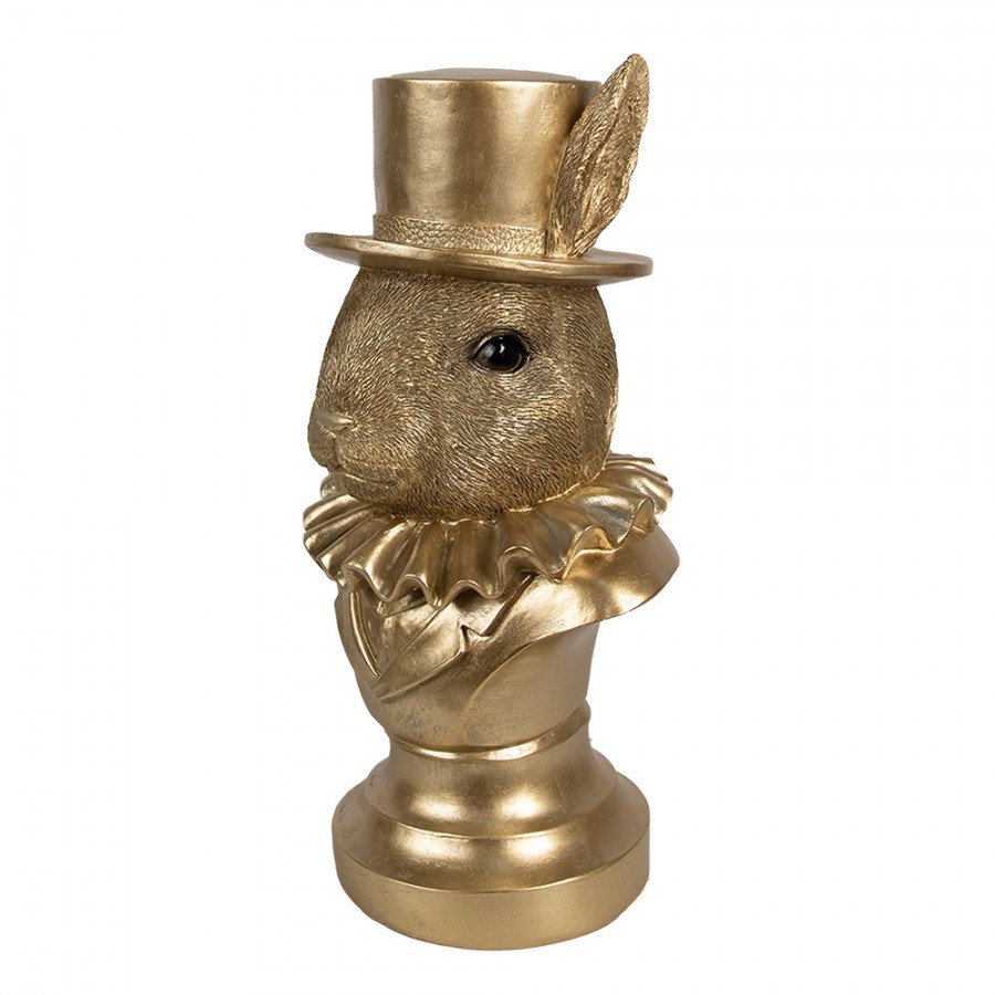 Figurka králíka 35 cm Polyresin zlaté barvy - 19*16*35 cm