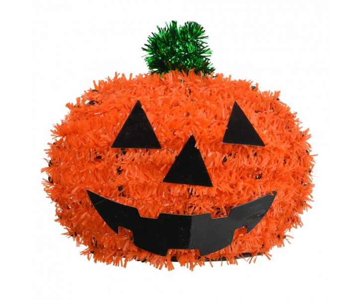 Halloweenská dekorace dýně Ø 13 cm oranžová plast - Autumn Clayre & Eef