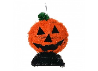 Halloweenská dekorace dýně 13x5x15 cm oranžová plast - 13*5*15 cm
