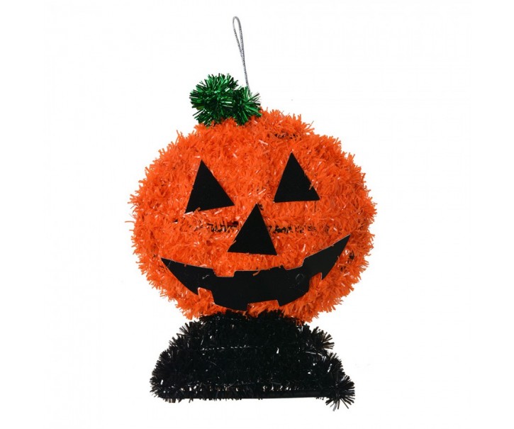 Halloweenská dekorace dýně 13x5x15 cm oranžová plast - 13*5*15 cm Clayre & Eef