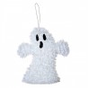 Bílá plastová nástěnná dekorace duch na Halloween - 15*3*16 cm