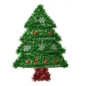 Nástěnná dekorace vánoční stromeček zelený plast - 25*3*35 cm