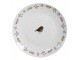 Bílý keramický dezertní talíř s motivem ptáčka Moineau - Ø 20*2 cm