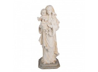 Béžová antik socha panenky Marie s Ježíškem - 22*17*55 cm