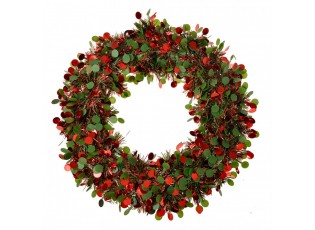 Vánoční věnec Ø 30 cm červený plast - 30,00 cm