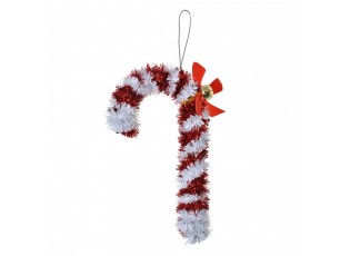 Vánoční ozdoba cukrová třtina 16 cm červená bílá plast - 9*2*16 cm