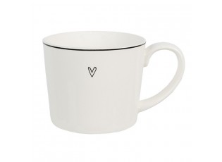 Bílý hrnek se srdíčkem Lovely Day - 12*8*7 cm / 275 ml