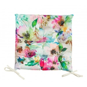 Venkovní podsedák s výplní a květy Painted Flower - 40*40*3 cm