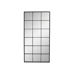Černé antik kovové nástěnné zrcadlo Industrial - 90*2,5*180 cm