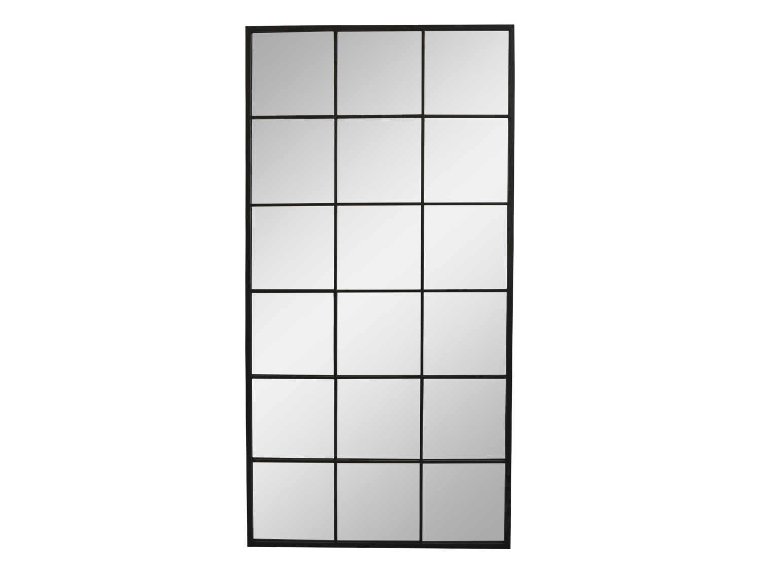 Černé antik kovové nástěnné zrcadlo Industrial - 90*2,5*180 cm