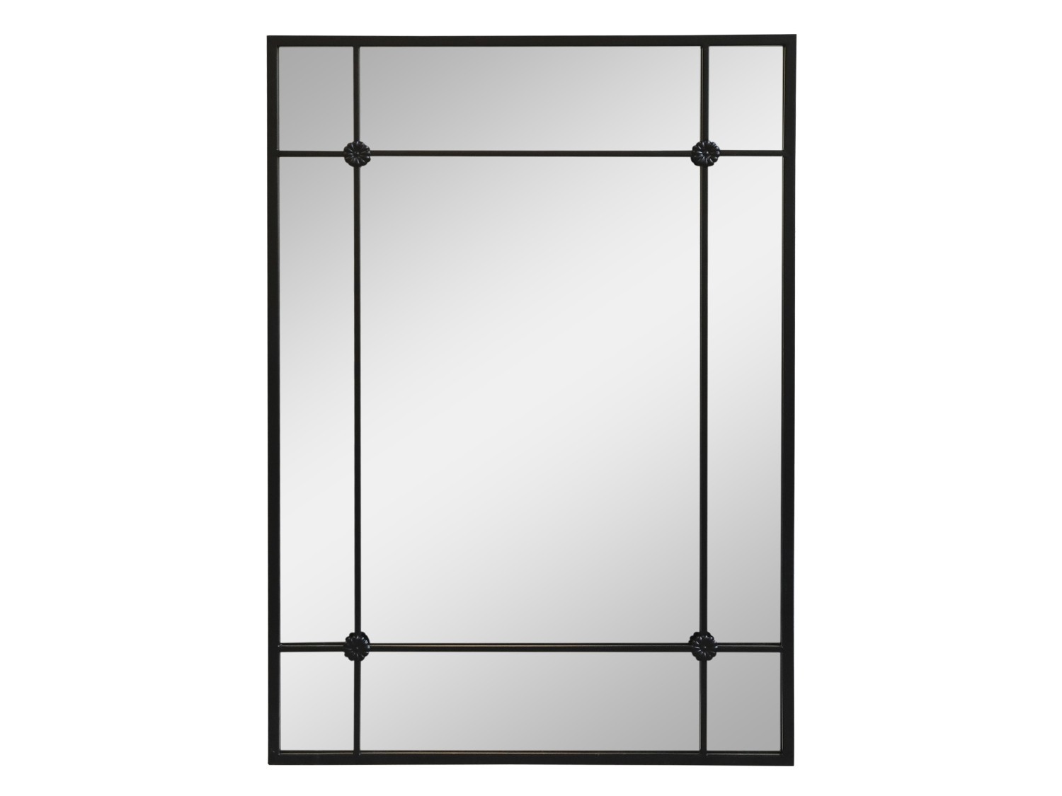Černé antik kovové nástěnné zrcadlo Industrial - 70*2*100 cm 22022124 (22221-24)