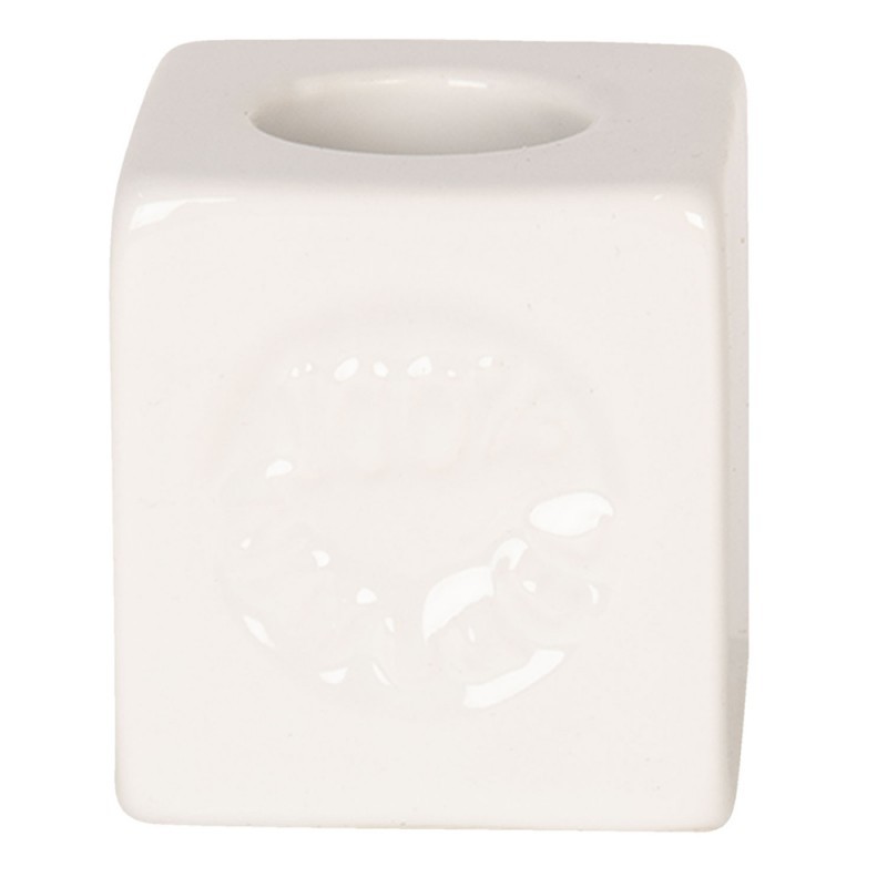 Bílý porcelánový držák na kartáček Savon de Marseille - 4*4*4 / Ø 2,2/ Ø 2,9 cm