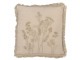 Béžový polštář s lučními květy a třásněmi Flowers - 52*15*52 cm