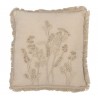 Béžový polštář s lučními květy a třásněmi Flowers - 52*15*52 cm Materiál : bavlnaBarva: béžová