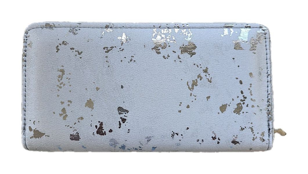 Bílá peněženka se stříbrnými mapami - 19*10 cm Clayre & Eef