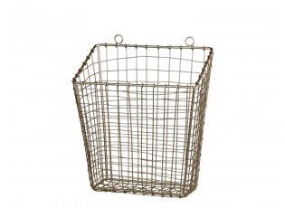Mosazný antik kovový košík Fil de fer Basket - 28*16*33 cm