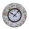 Nástěnné hodiny s květinami Flowers de Provence – 34*3cm/ 1*AABarva: multi antik Materiál: MDF/ papír 