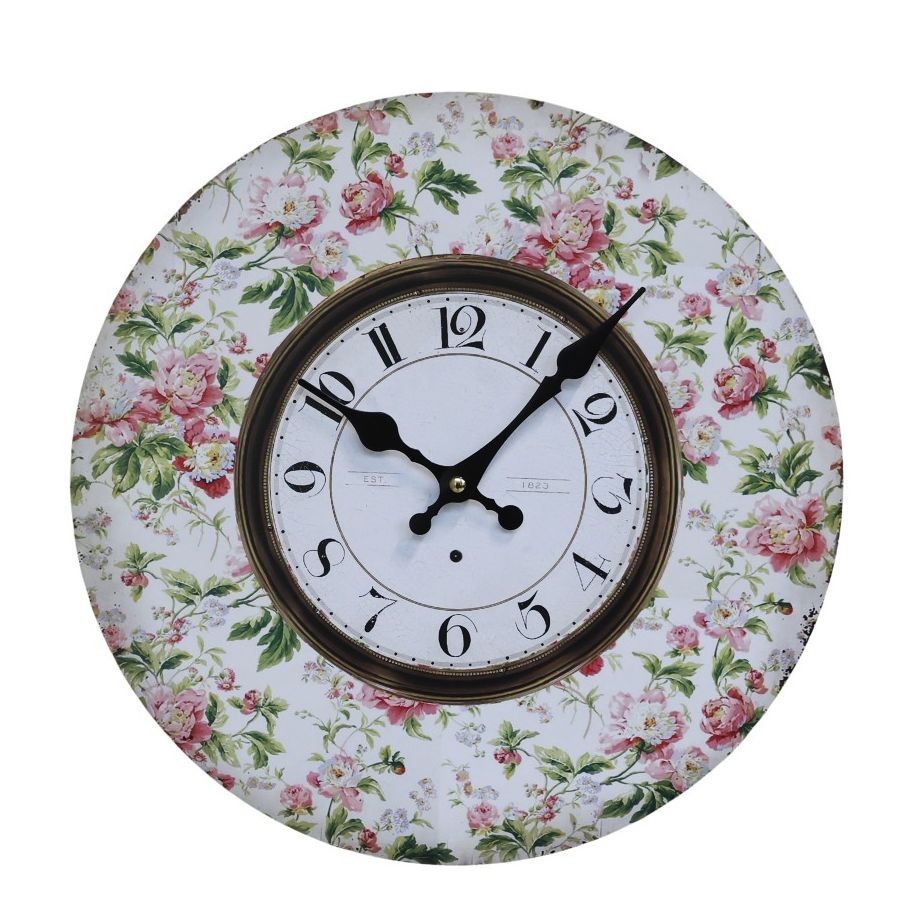 Nástěnné hodiny s květinami Flowers de Provence – 34*3cm/ 1*AA
