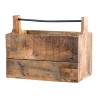 Hnědý antik dřevěný box s rukojetí Grimaud Unit - 40*24*32 cm Barva: hnědá antik Materiál: recyklované dřevo