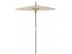 Béžový slunečník s dřevěnou tyčí Lorie Wood - ∅ 200*260 cm