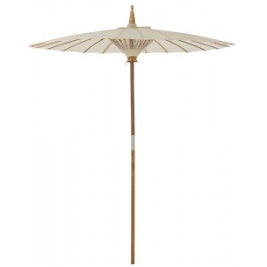 Béžový slunečník s dřevěnou tyčí Lorie Wood - ∅ 200*260 cm