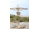 Béžový slunečník s dřevěnou tyčí Lorie Wood - ∅ 200*260 cm