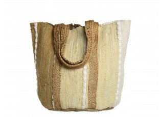 Béžovo-hnědá plážová jutová taška Beach Bag - 40*30*60 cm