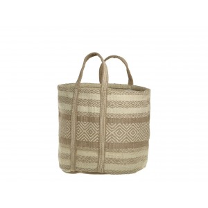 Béžovo-hnědá košíková jutová taška Beach Bag - 40*40*60 cm