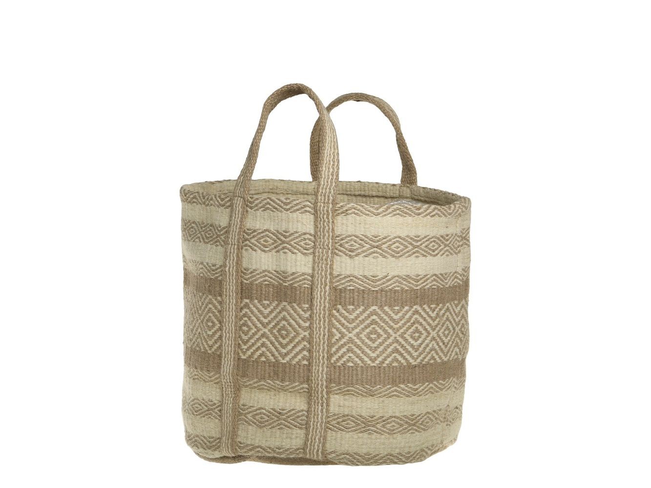 Béžovo-hnědá košíková jutová taška Beach Bag - 40*40*40/ 60 cm